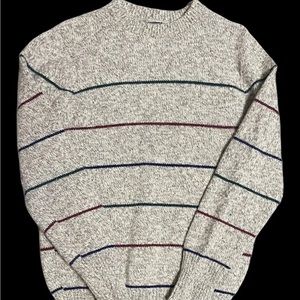 Peconic Bay Traders Sweater Vintage Size M Brown  Stripped Wool Men’s